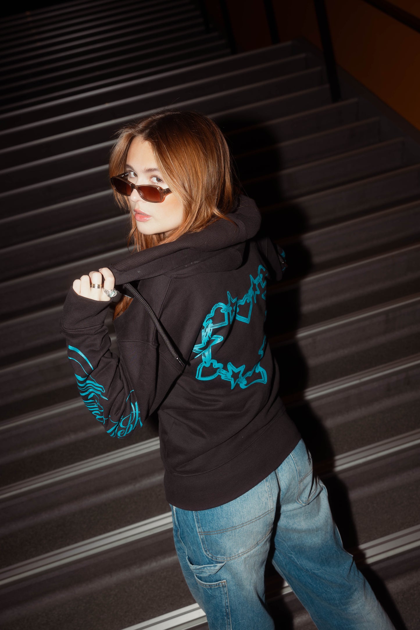 Mimi Webb Chain Heart Black Hoodie