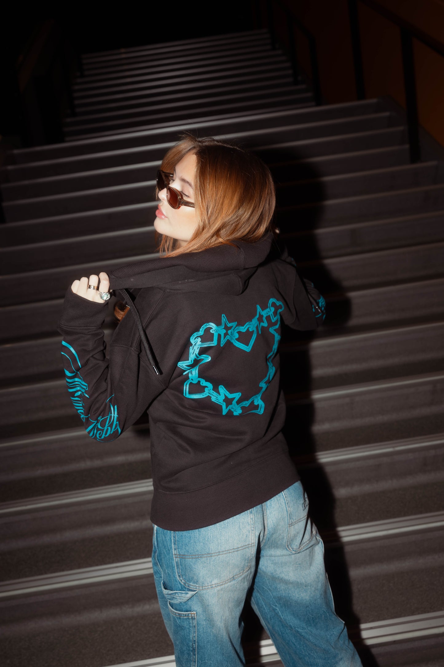 Mimi Webb Chain Heart Black Hoodie