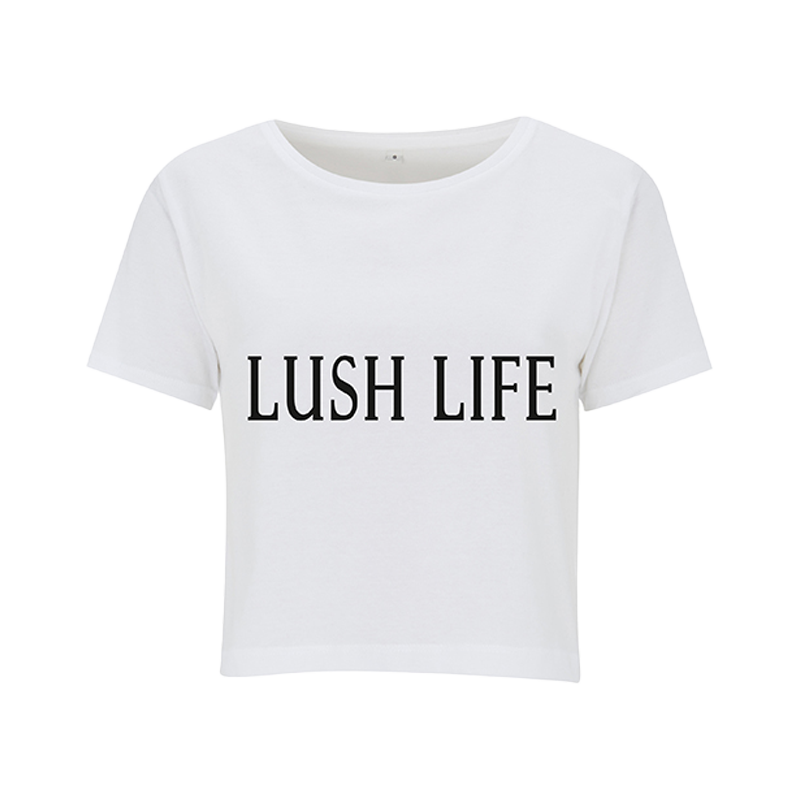 Lush Life White Ladies Crop Top