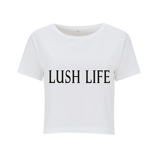 Lush Life White Ladies Crop Top