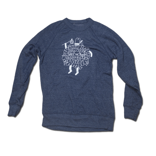 Bearded Man Sweatshirt Heather Grey/Blue